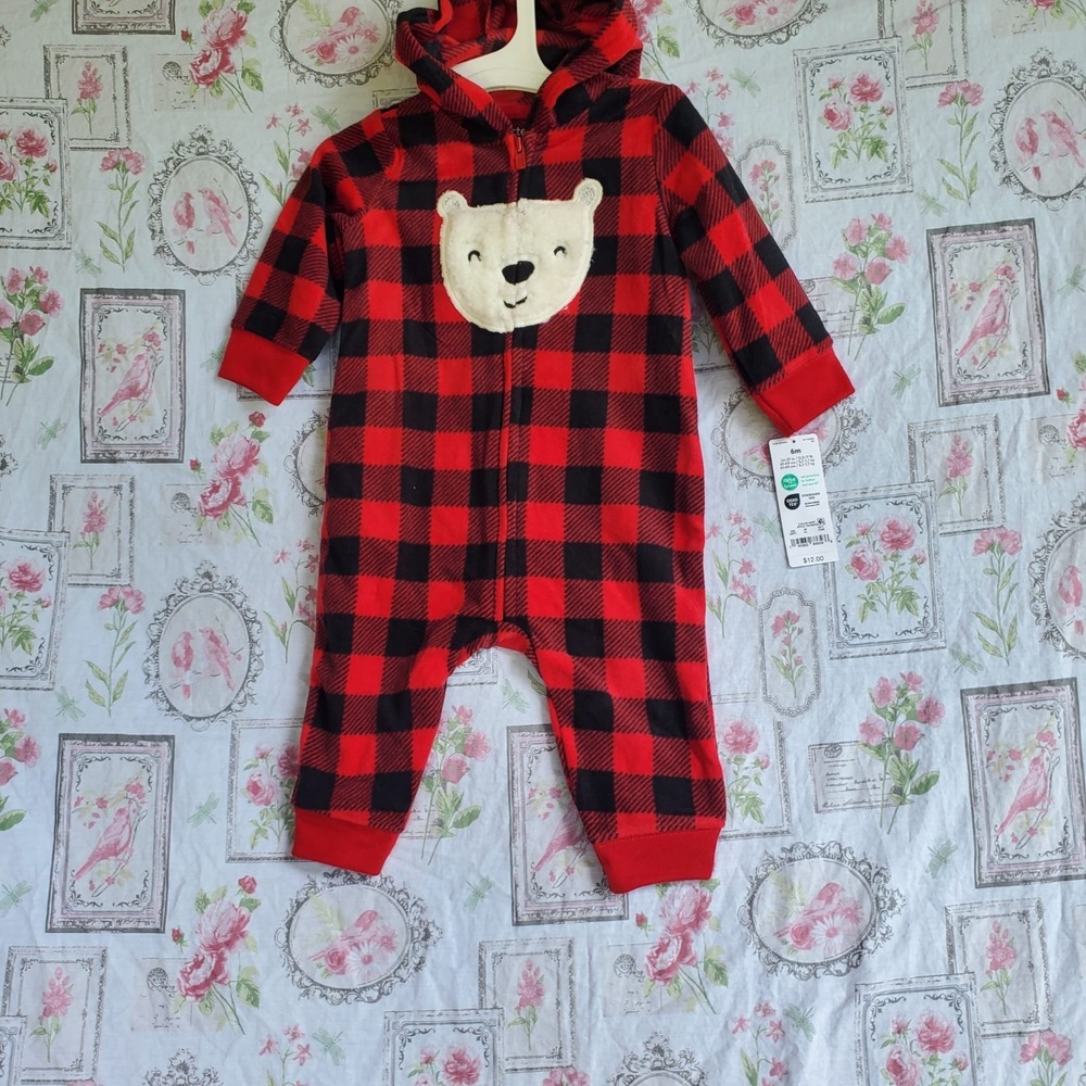 Carter's Child of Mine Baby Boys Sleep N Play Buffalo Check Size 6 Month